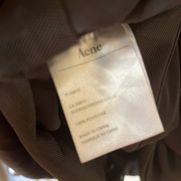 Asymmetrical zip dress by ACNE with detachable belt. Brown/grey size 38. - Picture 3 of 9